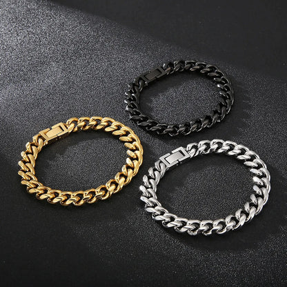 Hip-hop Solid Color Titanium Steel Polishing Bracelets Necklace