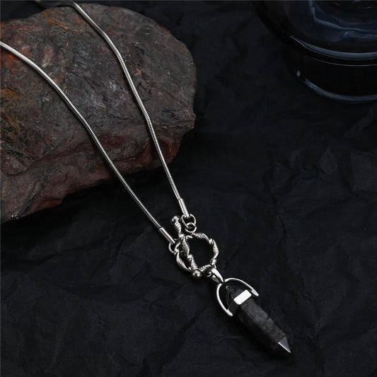 Hip-Hop Solid Color Titanium Steel Polishing Chain Men'S Pendant Necklace