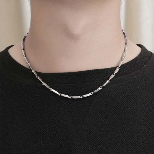 Hip-Hop Solid Color 304 Stainless Steel Polishing Chain Women'S Necklace