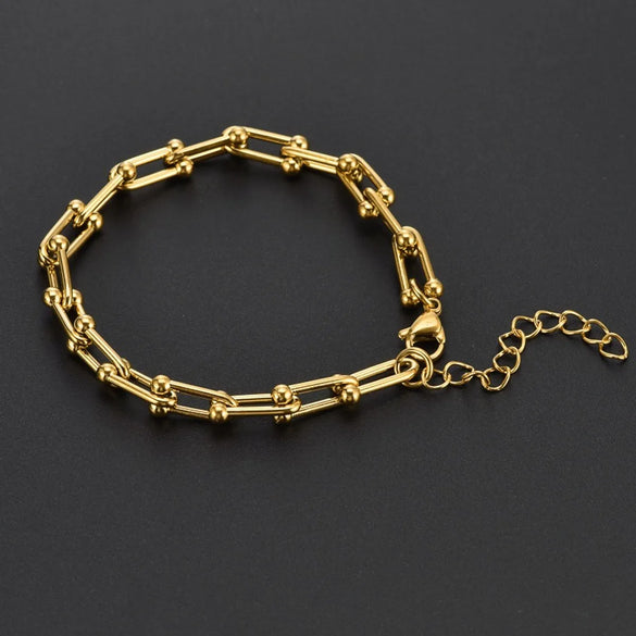 Hip-hop Solid Color Titanium Steel Polishing Lace Bracelets