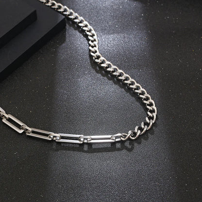 Hip-Hop Solid Color 304 Stainless Steel Polishing 18K Gold Plated Men'S Necklace