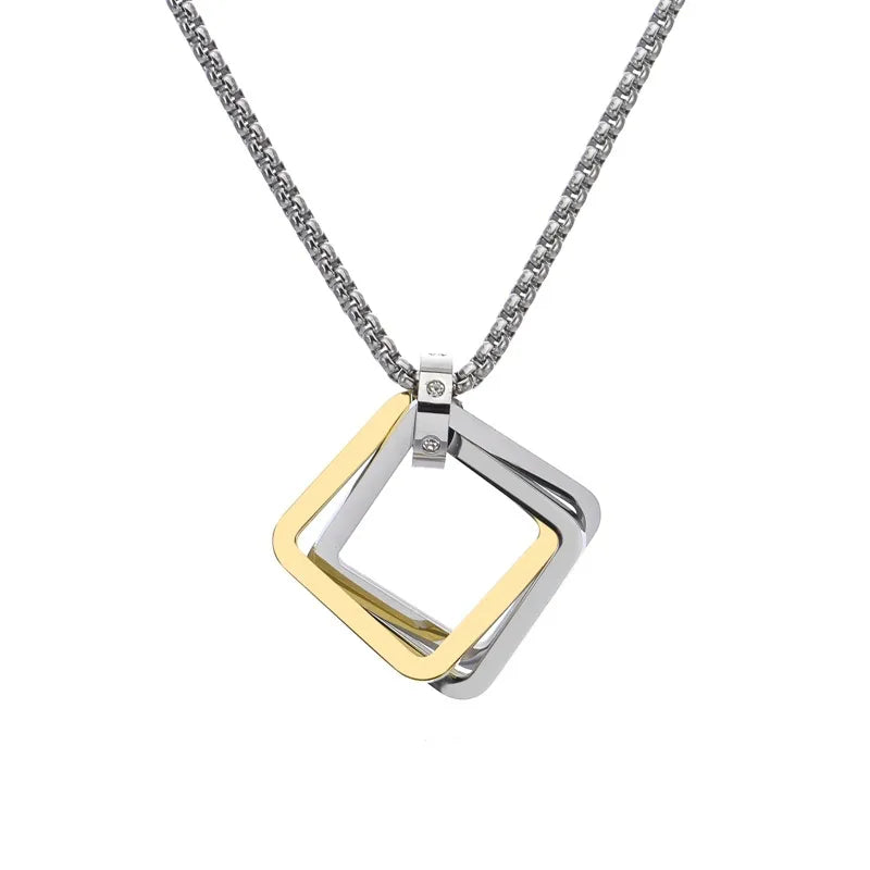 Hip-Hop Solid Color Titanium Steel Polishing Men'S Pendant Necklace