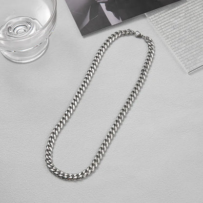 Hip-Hop Solid Color Titanium Steel Polishing Unisex Necklace