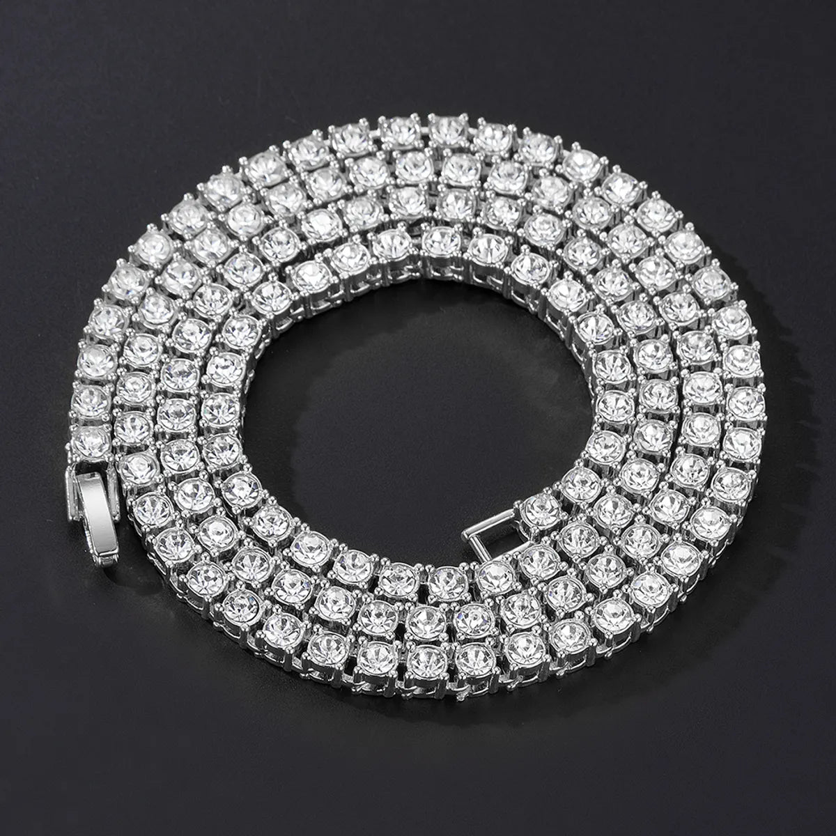 Hip-Hop Solid Color Zinc Alloy Inlay Rhinestones Unisex Necklace