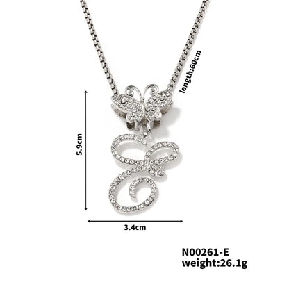 Hip-Hop Sports Letter Rhodium Plated Rhinestones 304 Stainless Steel Alloy Wholesale Pendant Necklace