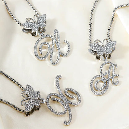 Hip-Hop Sports Letter Rhodium Plated Rhinestones 304 Stainless Steel Alloy Wholesale Pendant Necklace