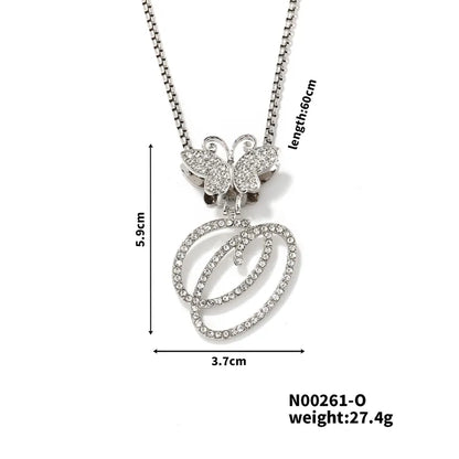 Hip-Hop Sports Letter Rhodium Plated Rhinestones 304 Stainless Steel Alloy Wholesale Pendant Necklace