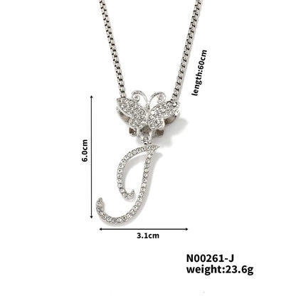 Hip-Hop Sports Letter Rhodium Plated Rhinestones 304 Stainless Steel Alloy Wholesale Pendant Necklace