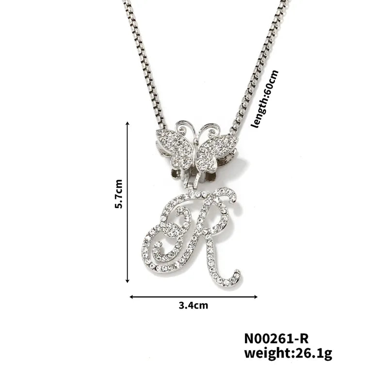 Hip-Hop Sports Letter Rhodium Plated Rhinestones 304 Stainless Steel Alloy Wholesale Pendant Necklace