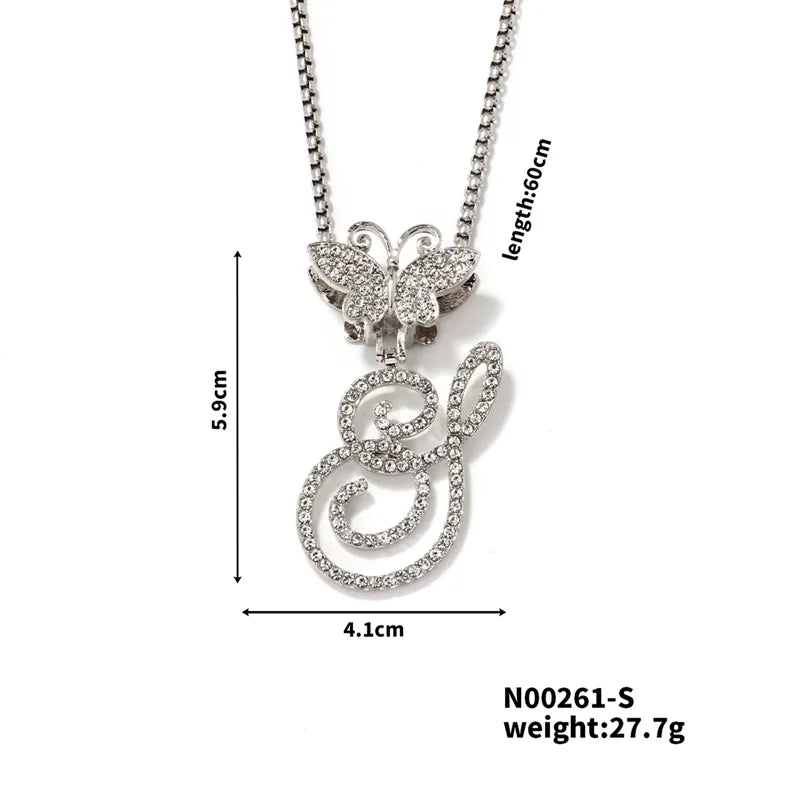 Hip-Hop Sports Letter Rhodium Plated Rhinestones 304 Stainless Steel Alloy Wholesale Pendant Necklace