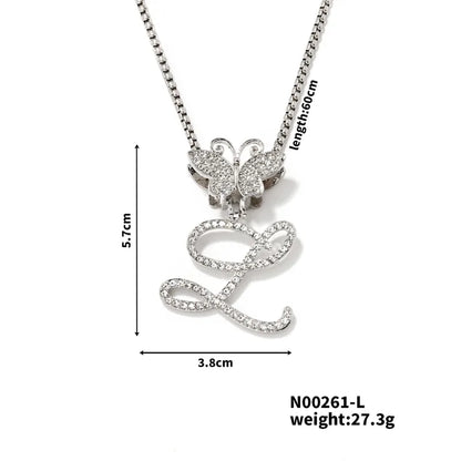 Hip-Hop Sports Letter Rhodium Plated Rhinestones 304 Stainless Steel Alloy Wholesale Pendant Necklace