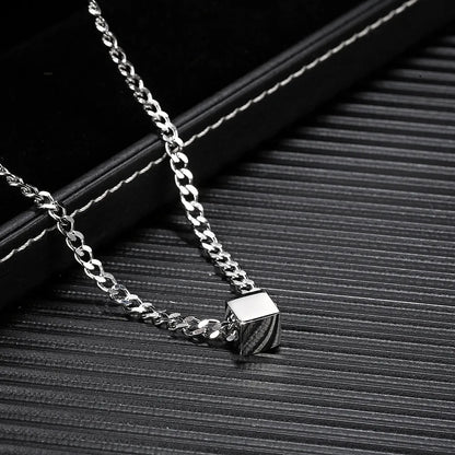 Hip-Hop Square 304 Stainless Steel Polishing 18K Gold Plated Unisex Pendant Necklace