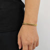 Hip Hop Stainless Steel Geometric Cuban Bracelet With Spring Buckle And Round Grinding Electroplating For Unisex