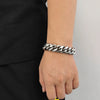 Hip Hop Stainless Steel Geometric Cuban Bracelet With Spring Buckle And Round Grinding Electroplating For Unisex