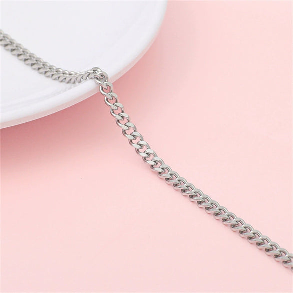 Hip Hop Stainless Steel Y2k Ancient Silver Diy Handmade Jewelry Chain Bracelet Necklace Accessories