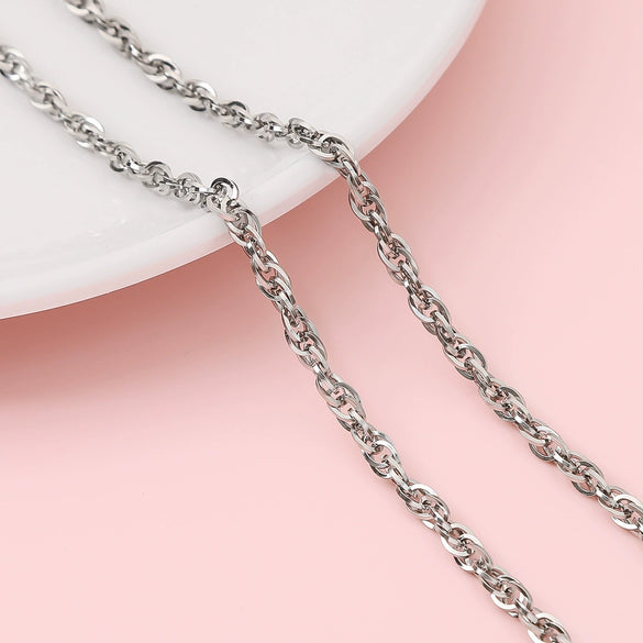 Hip Hop Stainless Steel Y2k Ancient Silver Diy Handmade Jewelry Chain Bracelet Necklace Accessories