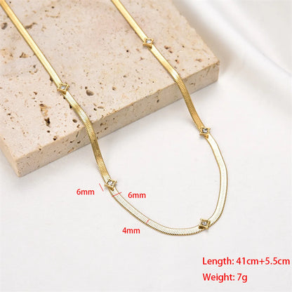 Hip-hop Star Heart Shape Stainless Steel Plating Inlay Zircon Gold Plated Necklace