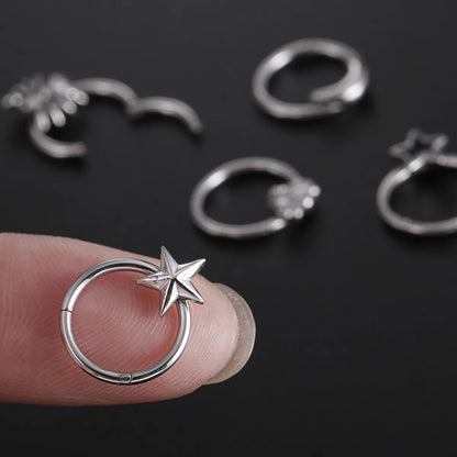 Hip-hop Star Titanium Steel Polishing Nose Ring