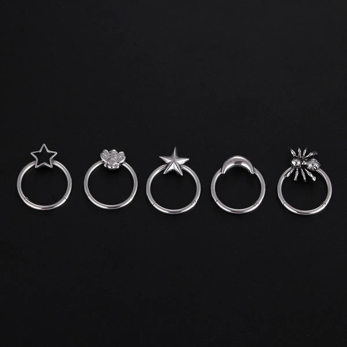 Hip-hop Star Titanium Steel Polishing Nose Ring