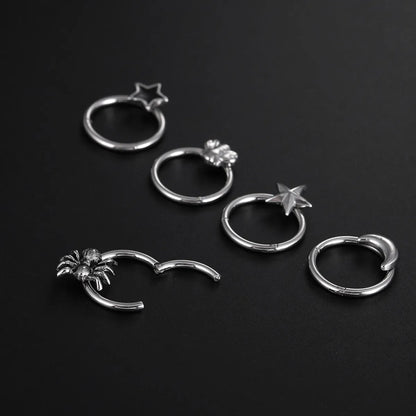 Hip-hop Star Titanium Steel Polishing Nose Ring