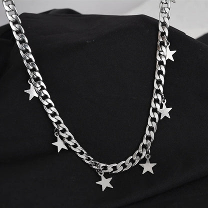 Hip-Hop Star Titanium Steel Polishing Women'S Necklace