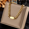 Hip Hop Street Heavy Industry Thick Regular Chain Titanium Steel Necklace With Geometric Pattern And Electroplating Cold Exaggerated Gold Clavicle Chain For Unisex All Match