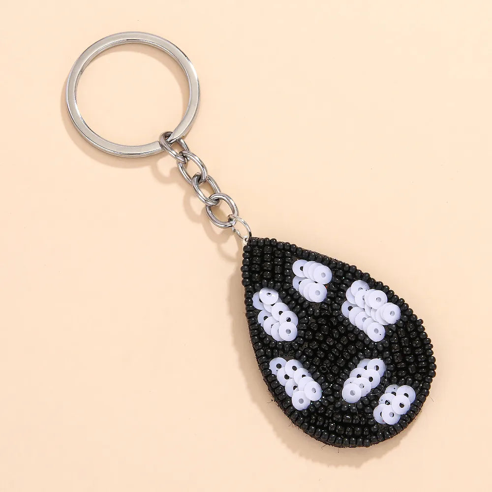 Hip-Hop Streetwear Ball 304 Stainless Steel Nonwoven Glass Beaded Unisex Bag Pendant Keychain