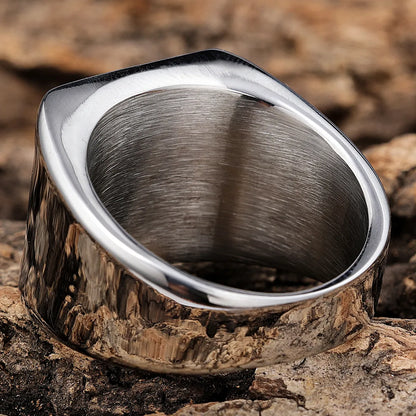 Hip-Hop Streetwear Color Block 316 Stainless Steel  Carving Men'S Rings