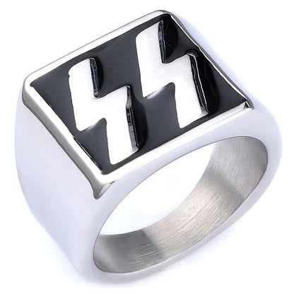 Hip-Hop Streetwear Color Block 316 Stainless Steel  Carving Men'S Rings