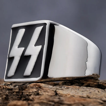 Hip-Hop Streetwear Color Block 316 Stainless Steel  Carving Men'S Rings