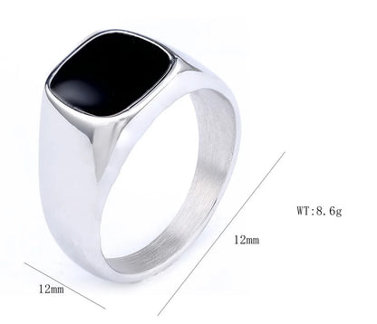 Hip-Hop Streetwear Color Block 304 Stainless Steel Carving Men'S Rings