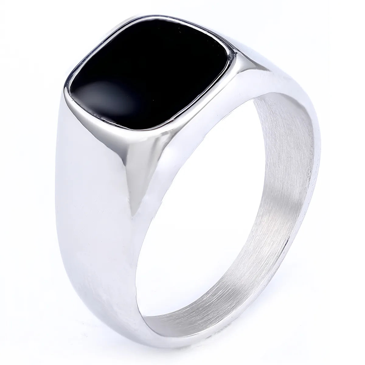 Hip-Hop Streetwear Color Block 304 Stainless Steel Carving Men'S Rings