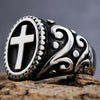 Hip-Hop Streetwear Color Block 304 Stainless Steel Carving Men'S Rings