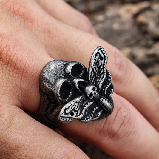 Hip-Hop Streetwear Color Block 304 Stainless Steel Carving Men'S Rings