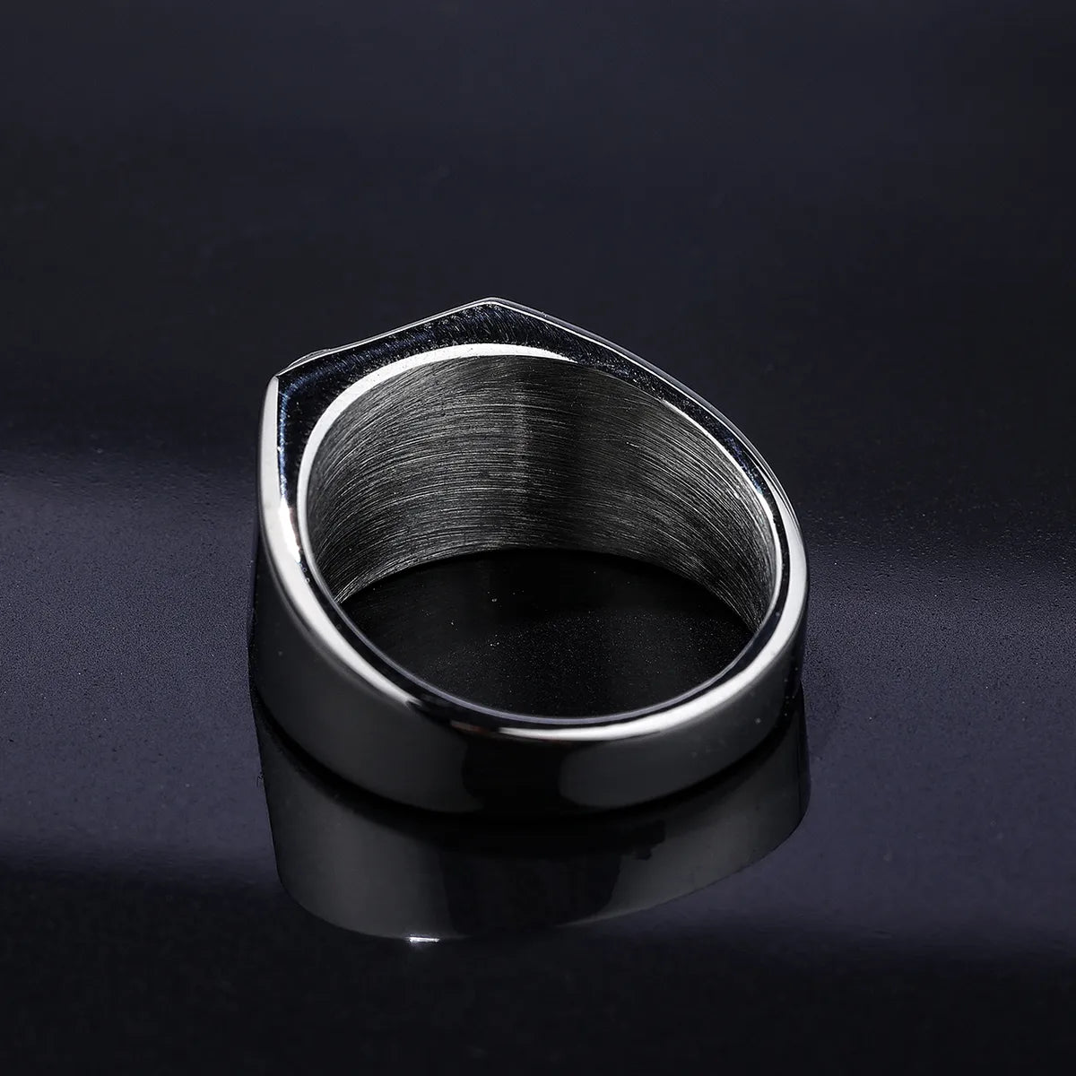 Hip-Hop Streetwear Geometric 304 Stainless Steel Carving Men'S Rings