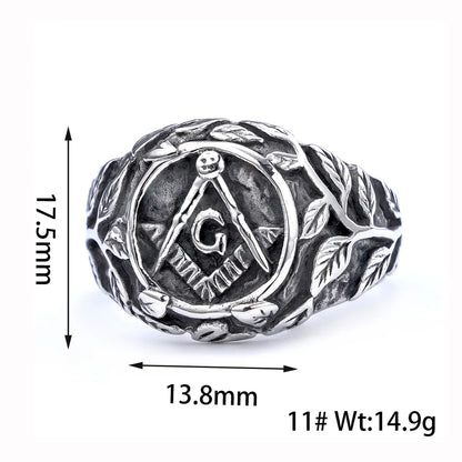 Hip-Hop Streetwear Geometric 304 Stainless Steel Men'S Rings