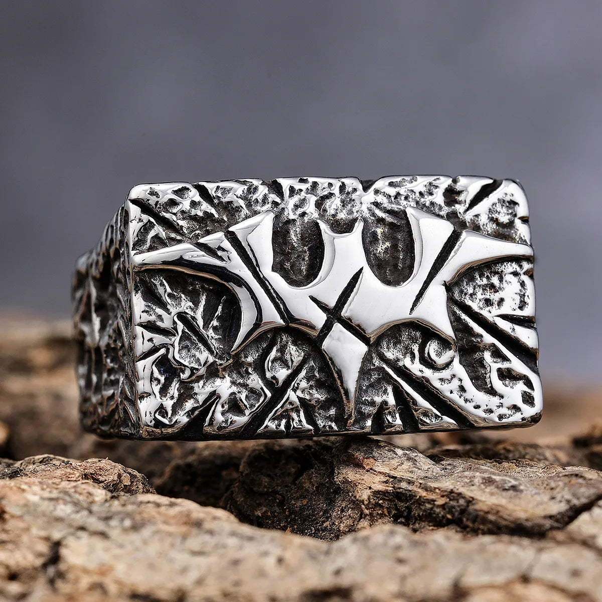 Hip-Hop Streetwear Geometric 316 Stainless Steel  Men'S Rings