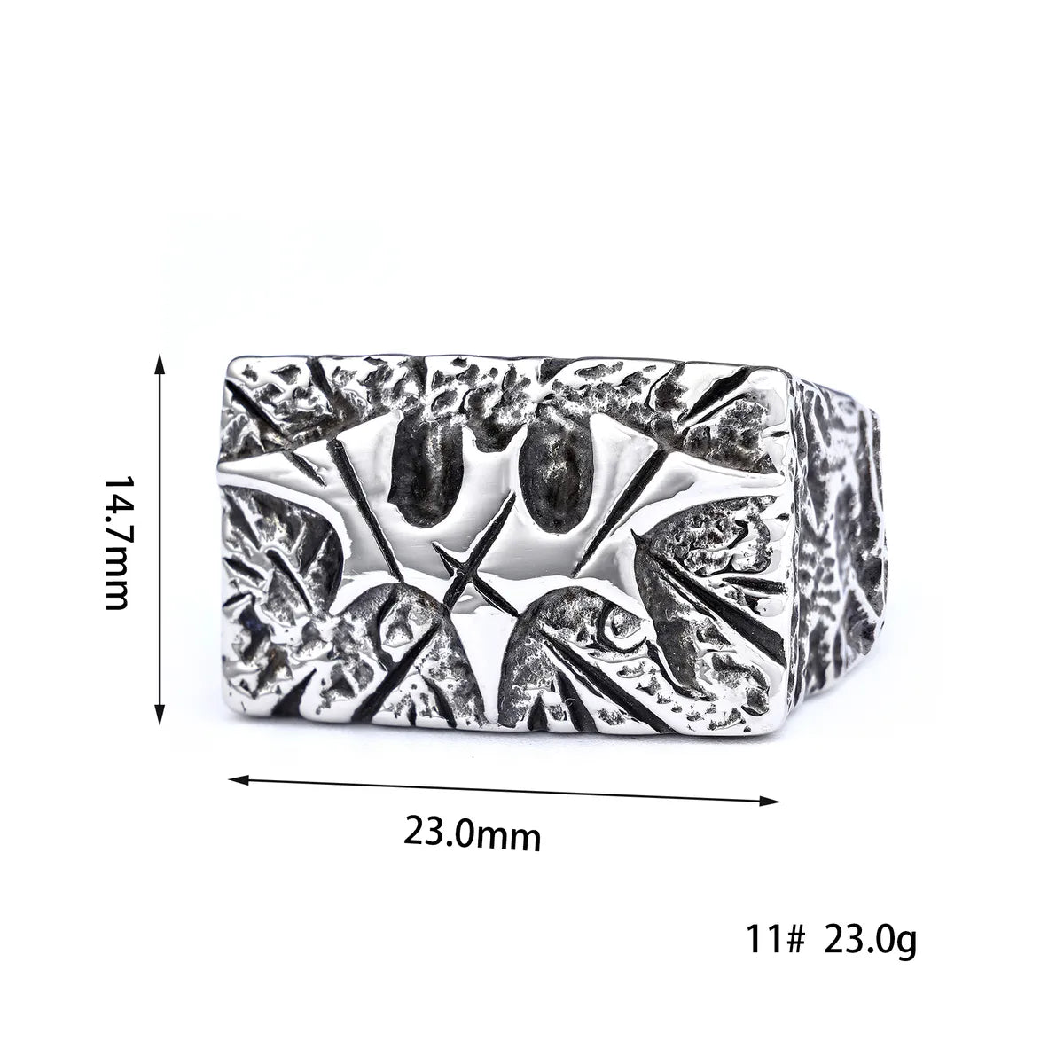 Hip-Hop Streetwear Geometric 316 Stainless Steel  Men'S Rings