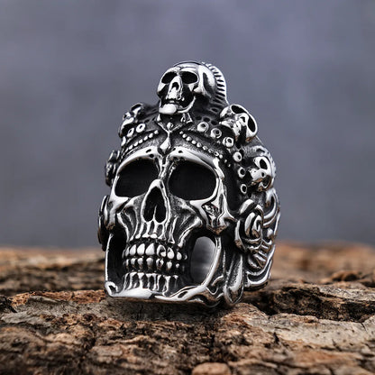 Hip-Hop Streetwear Geometric Skull 304 Stainless Steel Men'S Rings