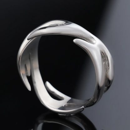 Hip-Hop Streetwear Geometric Solid Color 304 Stainless Steel Men'S Rings