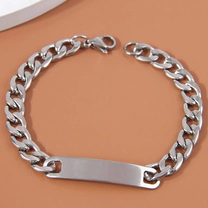 Hip-Hop Streetwear Geometric Stainless Steel Men'S Bracelets