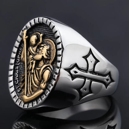 Hip-Hop Streetwear Human 304 Stainless Steel Men'S Rings