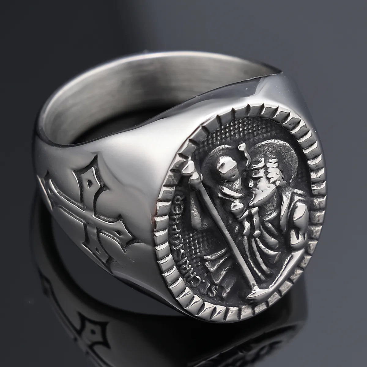 Hip-Hop Streetwear Human 304 Stainless Steel Men'S Rings