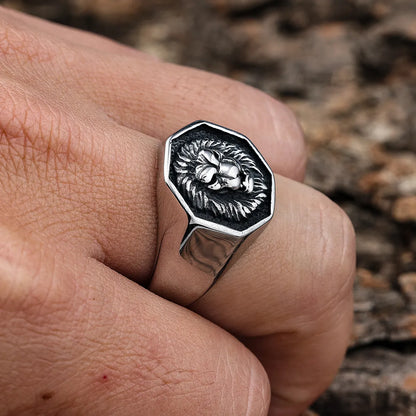 Hip-Hop Streetwear Lion Solid Color 304 Stainless Steel Men'S Rings