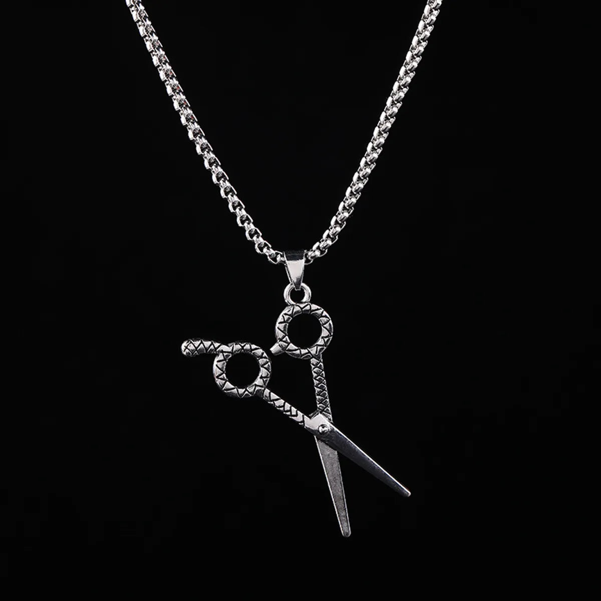 Hip-Hop Streetwear Scissors Cross Alloy Enamel Men'S Pendant Necklace