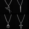 Hip-Hop Streetwear Scissors Cross Alloy Enamel Men'S Pendant Necklace