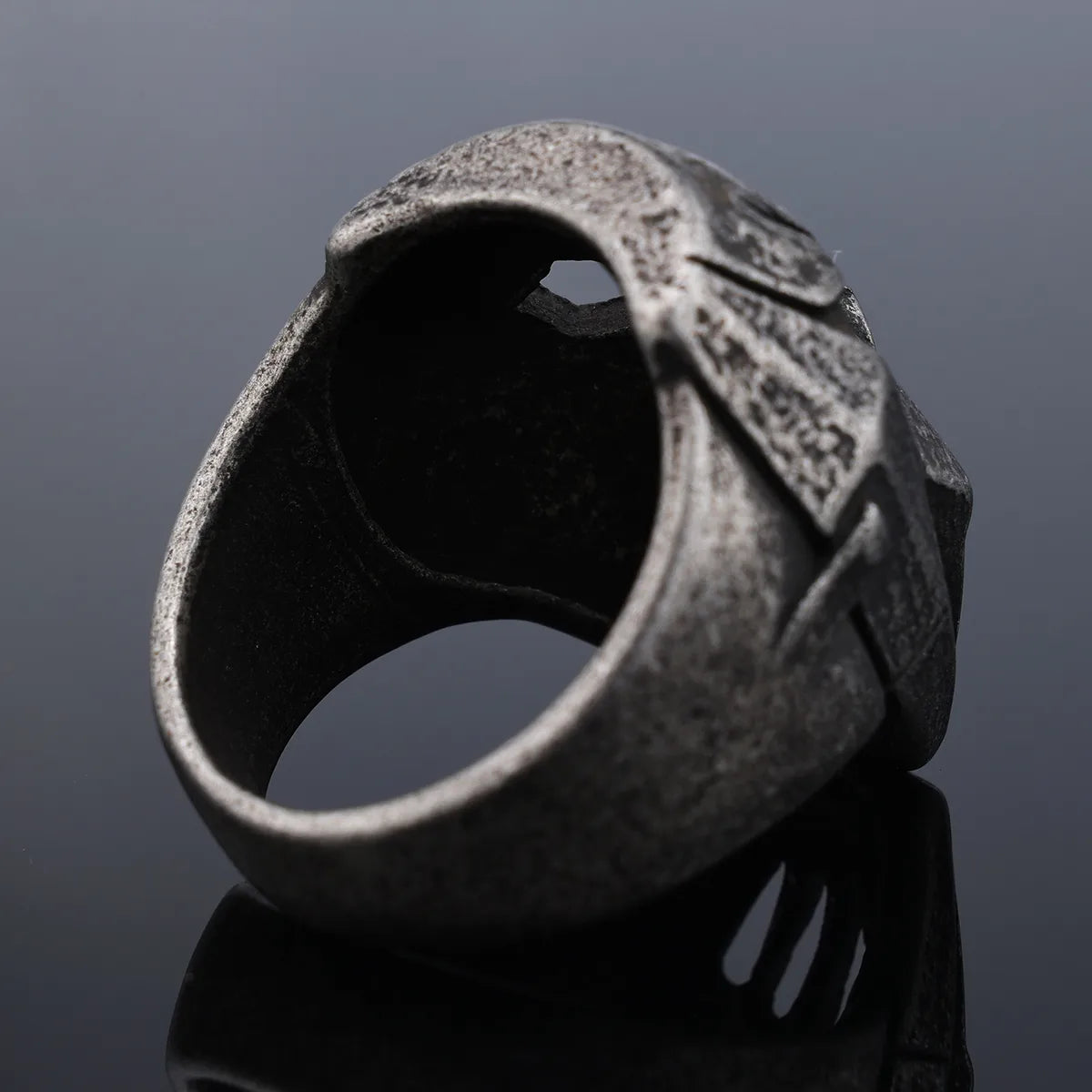 Hip-Hop Streetwear Skull 304 Stainless Steel Carving Men'S Rings