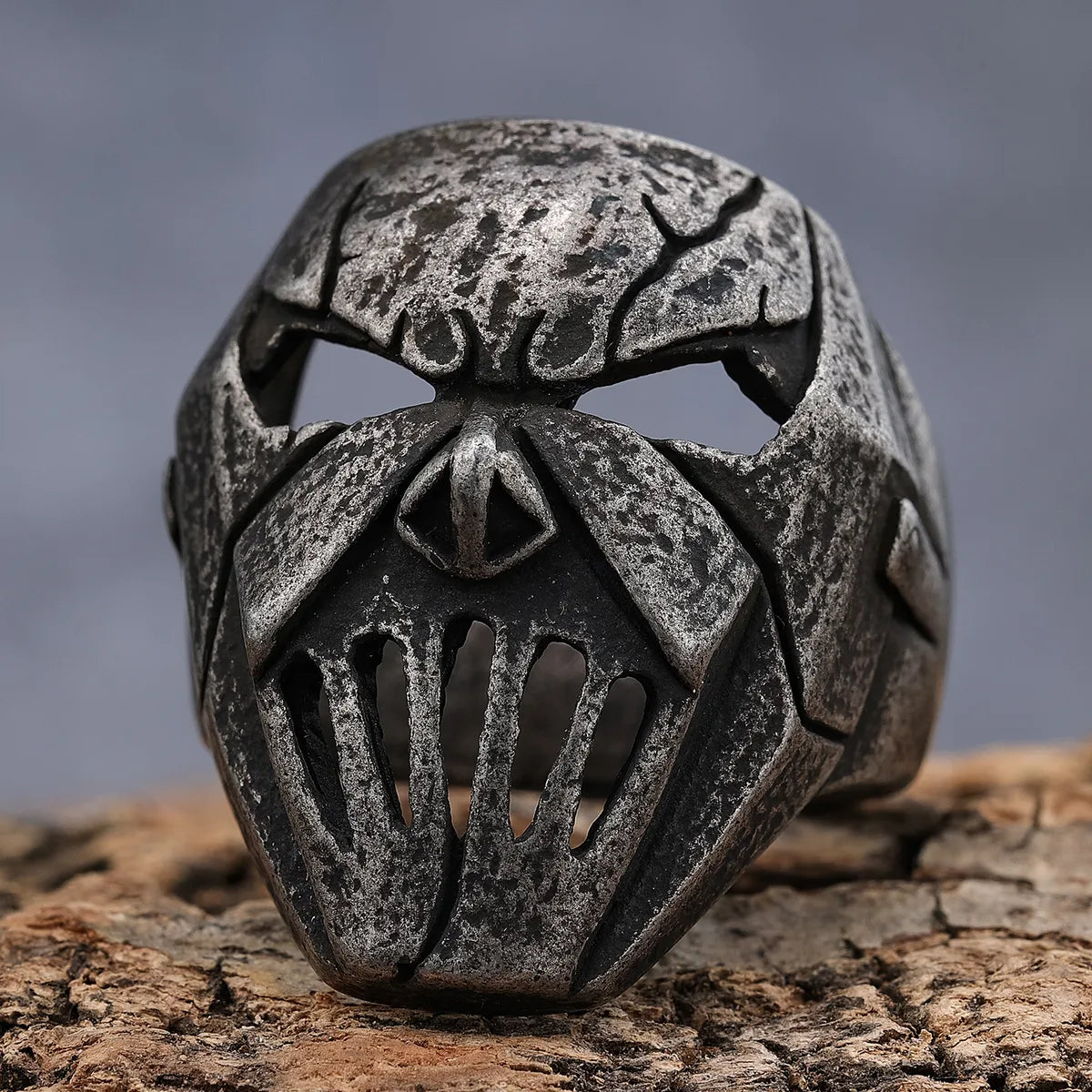 Hip-Hop Streetwear Skull 304 Stainless Steel Carving Men'S Rings