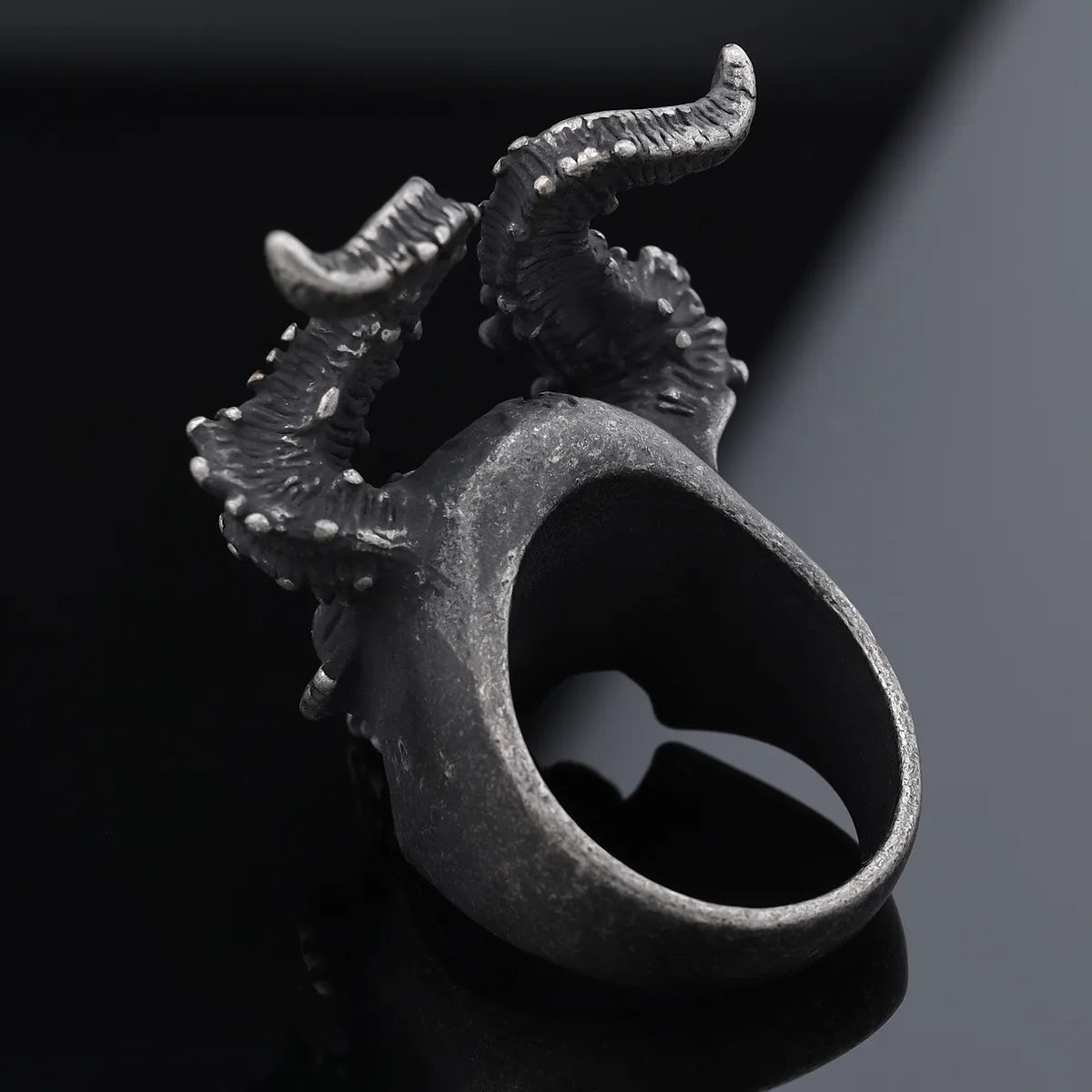 Hip-Hop Streetwear Skull 304 Stainless Steel Carving Men'S Rings