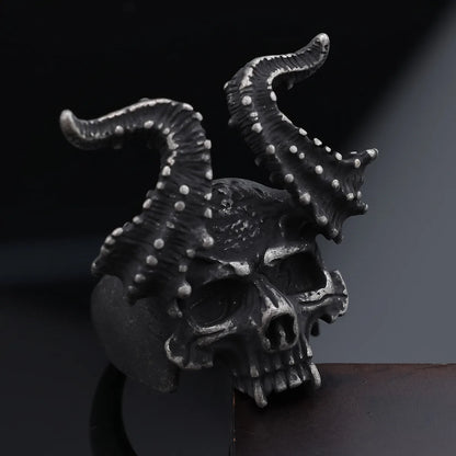 Hip-Hop Streetwear Skull 304 Stainless Steel Carving Men'S Rings